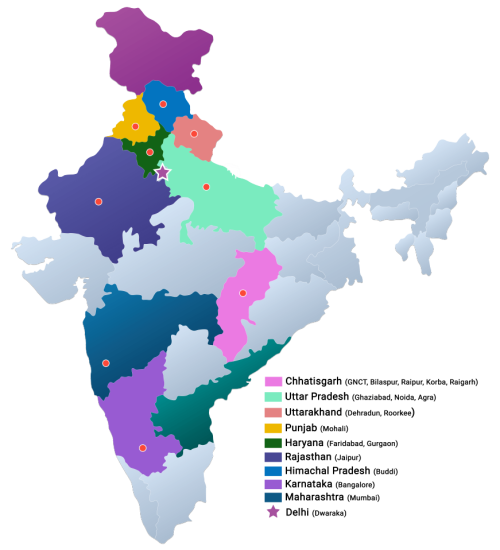 Map showing WaryGroup security services coverage across UAE
